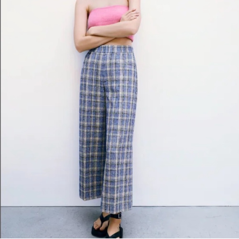 Zara plaid cropped pants